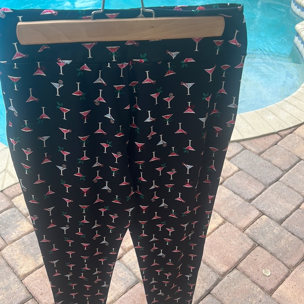 Holiday Winter Leggings sz S Martini Holly Lollipop Christmas High Waist NWOT - Picture 6 of 9